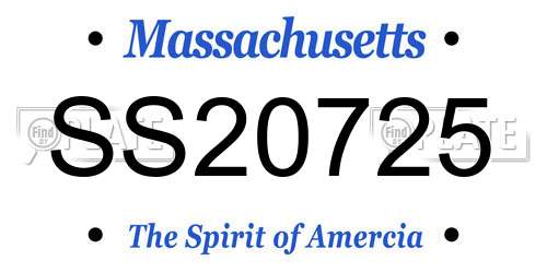 SS20725 Massachusetts License Plate
