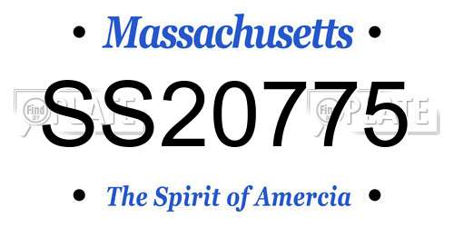 SS20775 Massachusetts License Plate