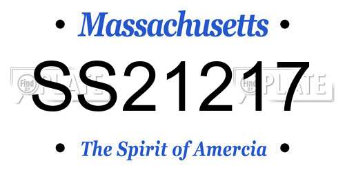 SS21217 Massachusetts License Plate