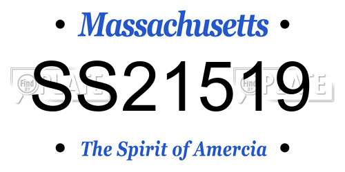 SS21519 Massachusetts License Plate