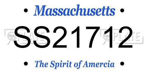 SS21712 Massachusetts License Plate