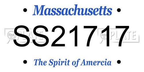 SS21717 Massachusetts License Plate