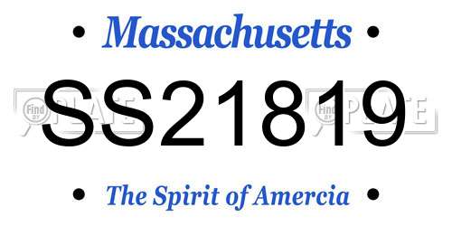 SS21819 Massachusetts License Plate