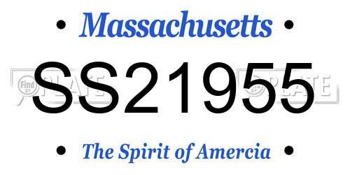 SS21955 Massachusetts License Plate