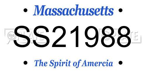 SS21988 Massachusetts License Plate