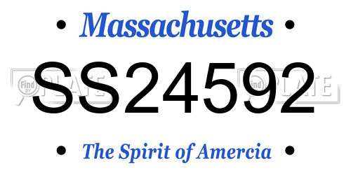 SS24592 Massachusetts License Plate
