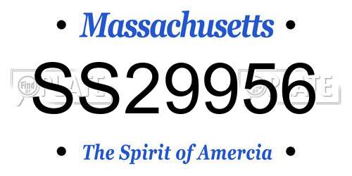 SS29956 Massachusetts License Plate