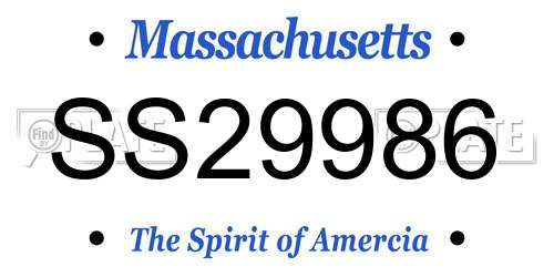 SS29986 Massachusetts License Plate