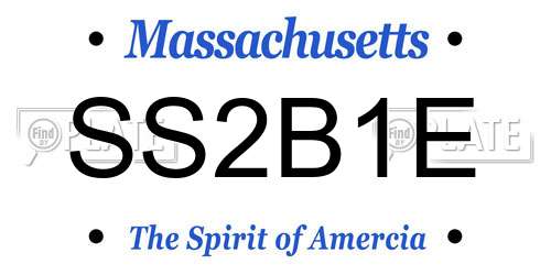 SS2B1E Massachusetts License Plate
