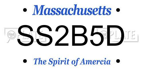 SS2B5D Massachusetts License Plate