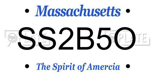 SS2B5O Massachusetts License Plate