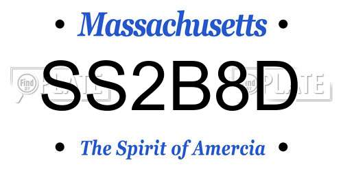 SS2B8D Massachusetts License Plate