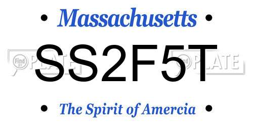SS2F5T Massachusetts License Plate