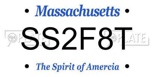 SS2F8T Massachusetts License Plate