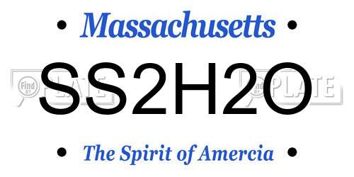SS2H2O Massachusetts License Plate