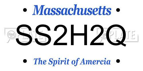 SS2H2Q Massachusetts License Plate