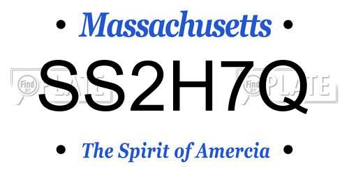 SS2H7Q Massachusetts License Plate