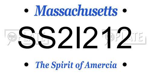 SS2I212 Massachusetts License Plate