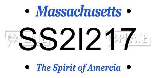SS2I217 Massachusetts License Plate