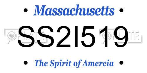 SS2I519 Massachusetts License Plate