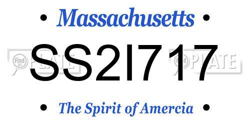 SS2I717 Massachusetts License Plate