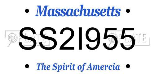 SS2I955 Massachusetts License Plate