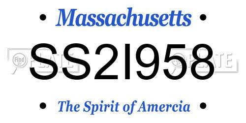 SS2I958 Massachusetts License Plate