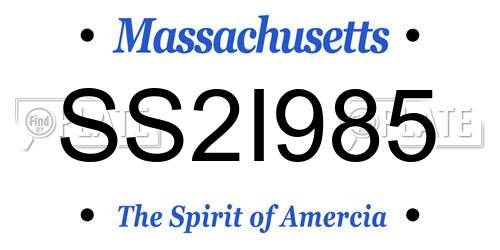 SS2I985 Massachusetts License Plate