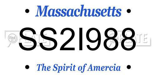 SS2I988 Massachusetts License Plate