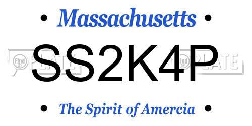 SS2K4P Massachusetts License Plate