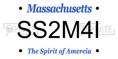 SS2M4I Massachusetts License Plate