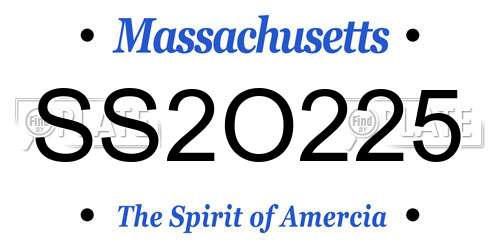 SS2O225 Massachusetts License Plate