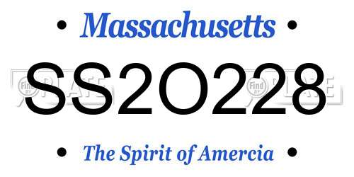 SS2O228 Massachusetts License Plate
