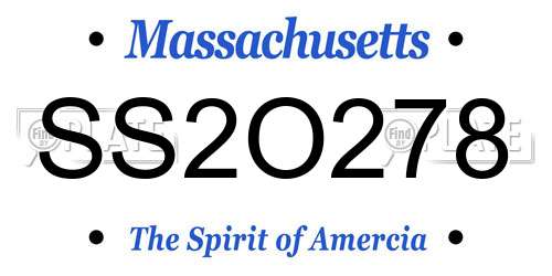 SS2O278 Massachusetts License Plate