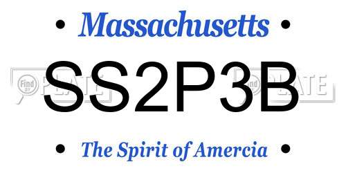 SS2P3B Massachusetts License Plate