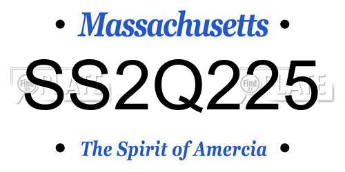SS2Q225 Massachusetts License Plate