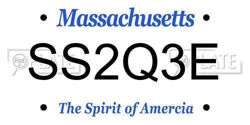 SS2Q3E Massachusetts License Plate