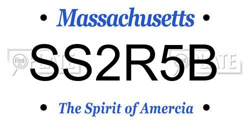 SS2R5B Massachusetts License Plate