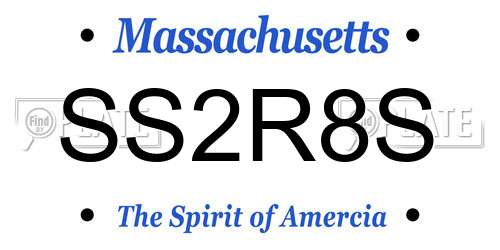 SS2R8S Massachusetts License Plate