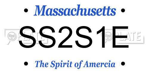 SS2S1E Massachusetts License Plate