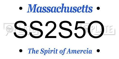 SS2S5O Massachusetts License Plate