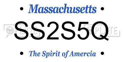 SS2S5Q Massachusetts License Plate