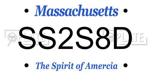 SS2S8D Massachusetts License Plate