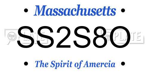 SS2S8O Massachusetts License Plate