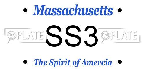 SS3 Massachusetts License Plate