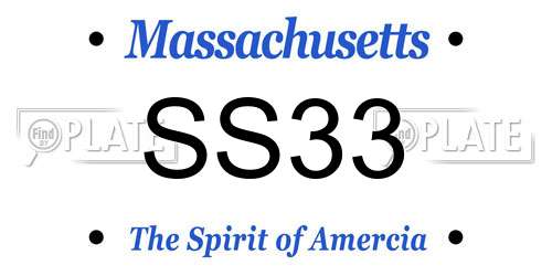 SS33 Massachusetts License Plate