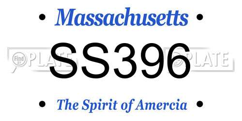 SS396 Massachusetts License Plate