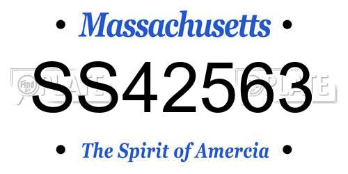 SS42563 Massachusetts License Plate