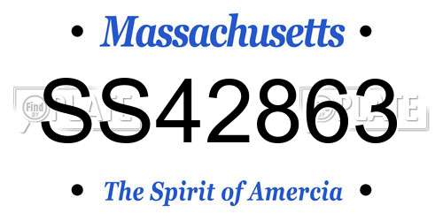 SS42863 Massachusetts License Plate