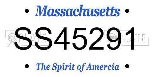 SS45291 Massachusetts License Plate